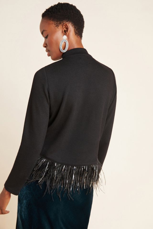 Milana Feather-Trimmed Sweater #2
