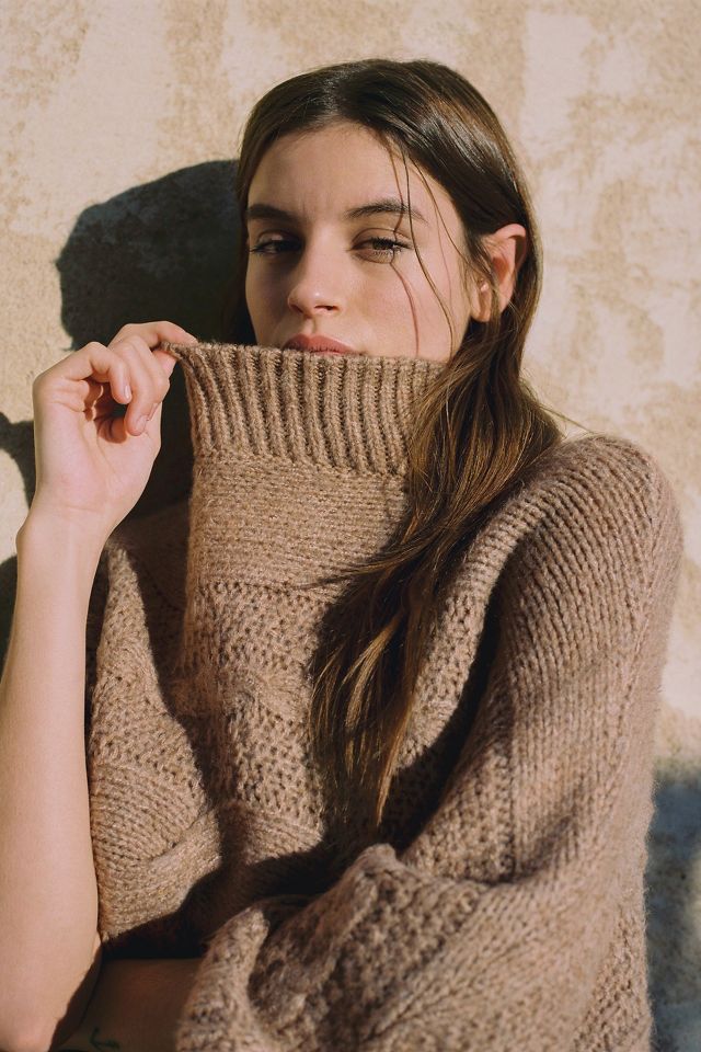 Knit poncho outlet sweater