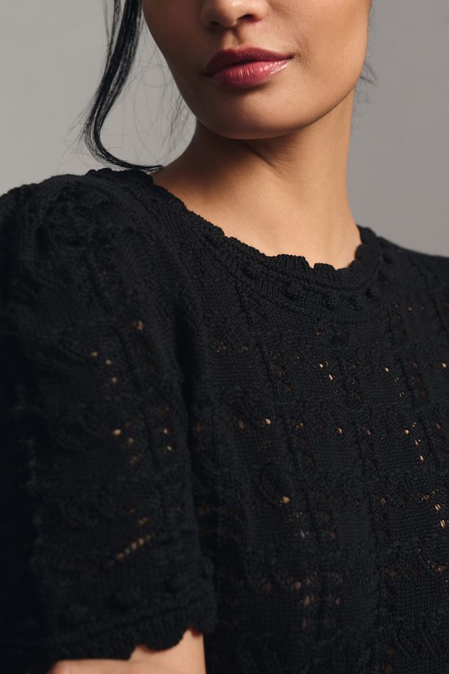 By Anthropologie Pointelle Sweater Tee #2