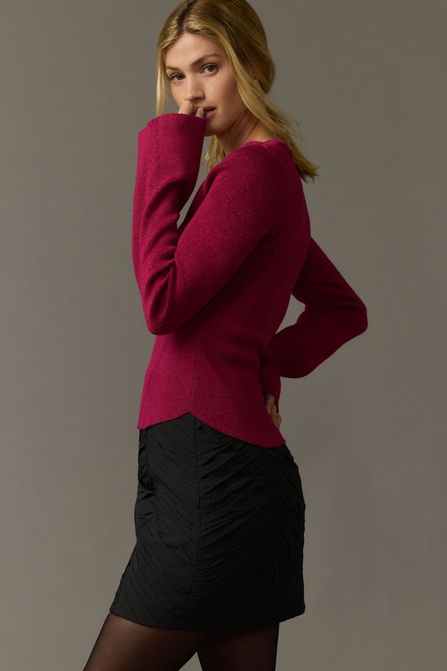 Maeve Square-Neck Bell-Sleeve Sweater #2