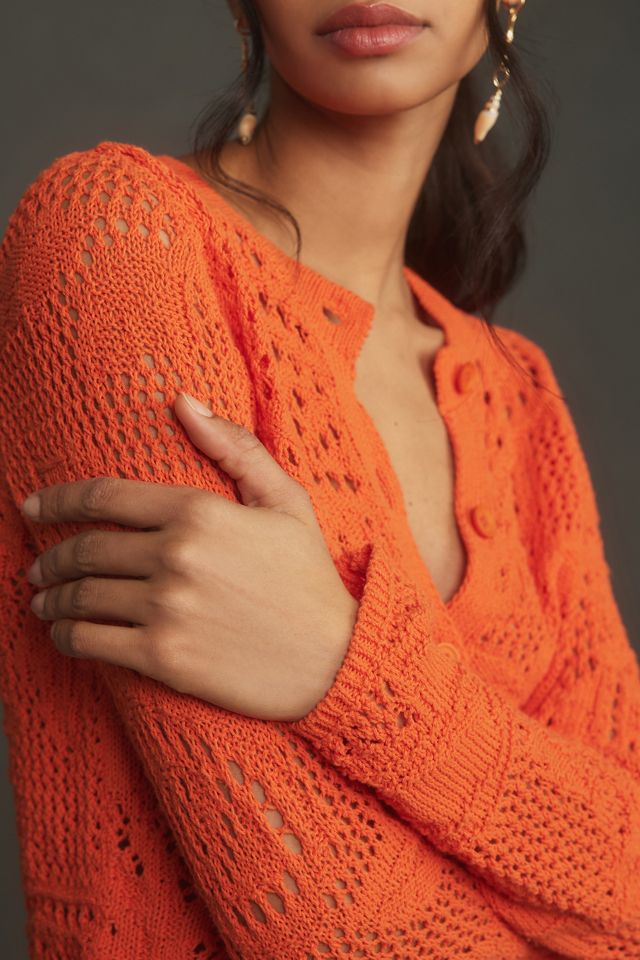 By Anthropologie Open-Stitch Floral Cardigan  #2