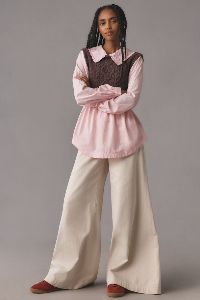 Maeve Collared Twofer Layered Sweater Vest #2