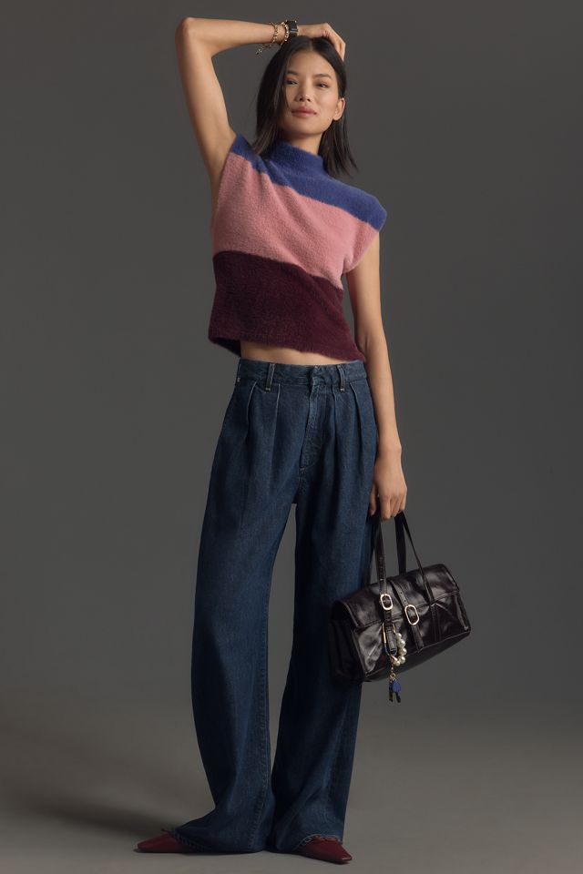 Maeve Colorblock Eyelash Sweater Vest #1