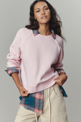 Pilcro The Oaklyn Cozy Crew-neck Sweatshirt By  In Pink