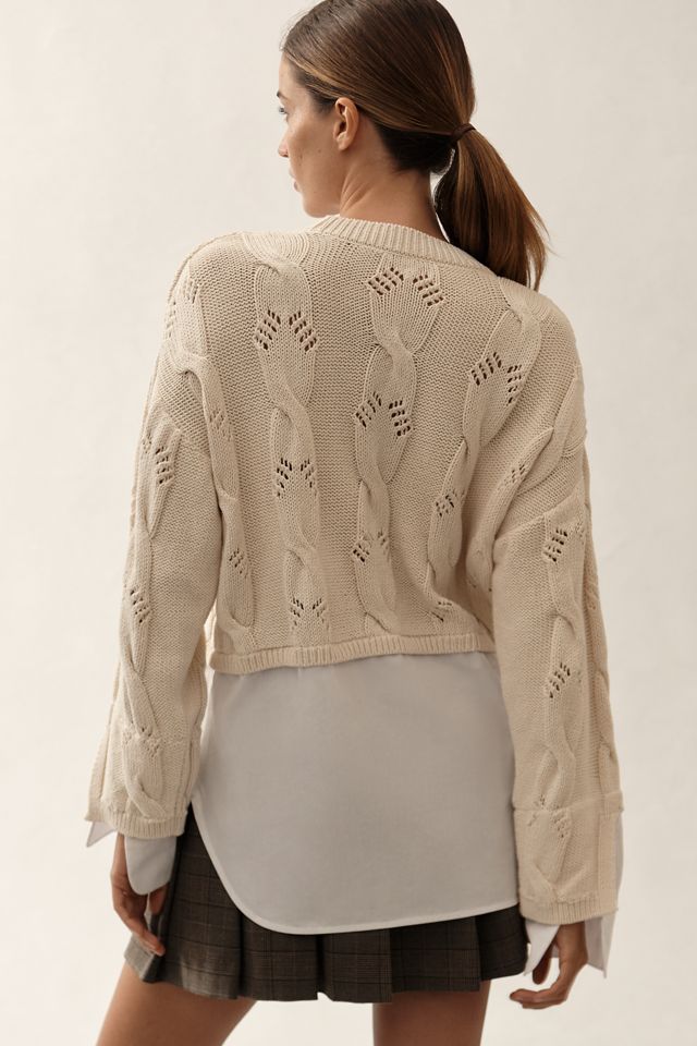 Pilcro Cable Twofer Sweater #1