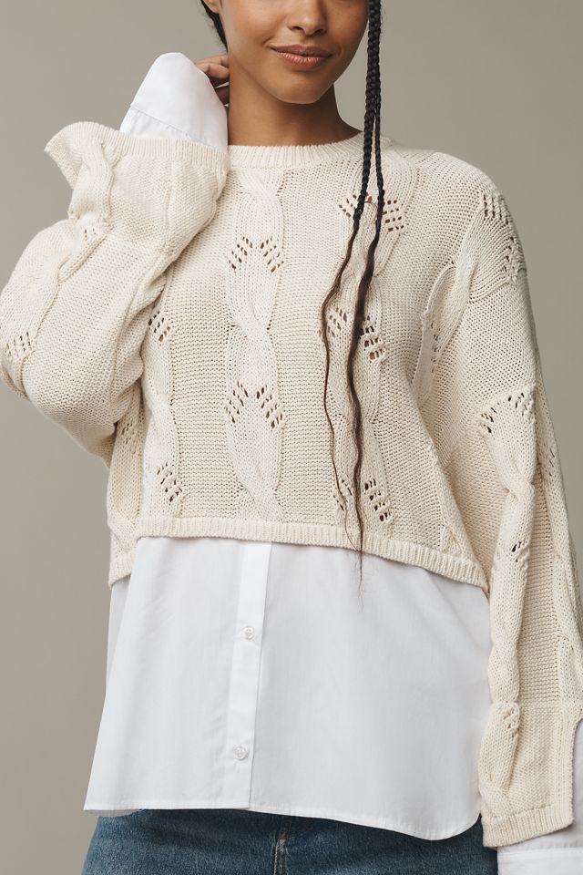 Pilcro Cable Twofer Sweater #6