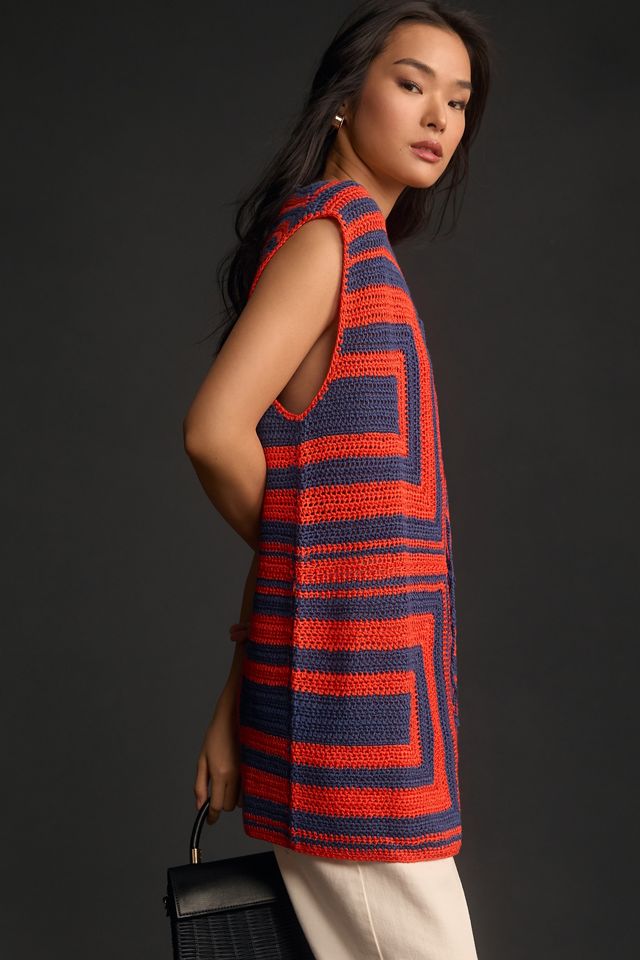 FRNCH Front Tie Crochet Sweater Vest #2