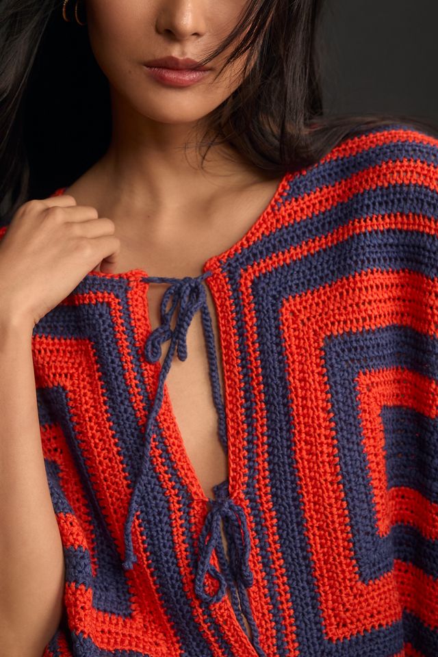 FRNCH Front Tie Crochet Sweater Vest #3