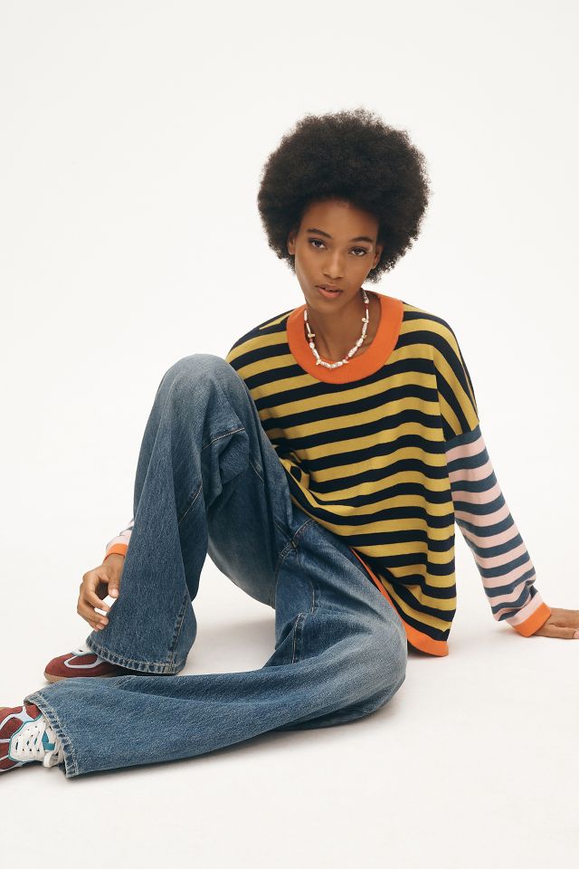 Anthropologie festive striped jumper store