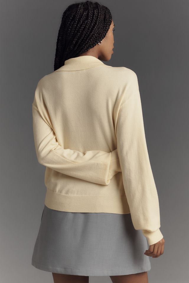 FRNCH Long-Sleeve Collared Polo Sweater #2