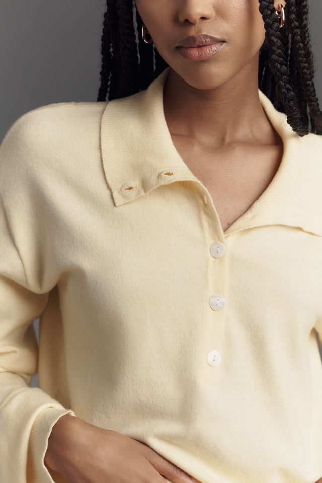 FRNCH Long-Sleeve Collared Polo Sweater #3