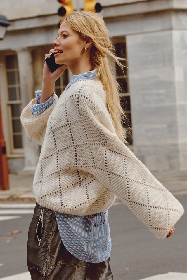 Little Lies Diamond Knit Sweater | Anthropologie
