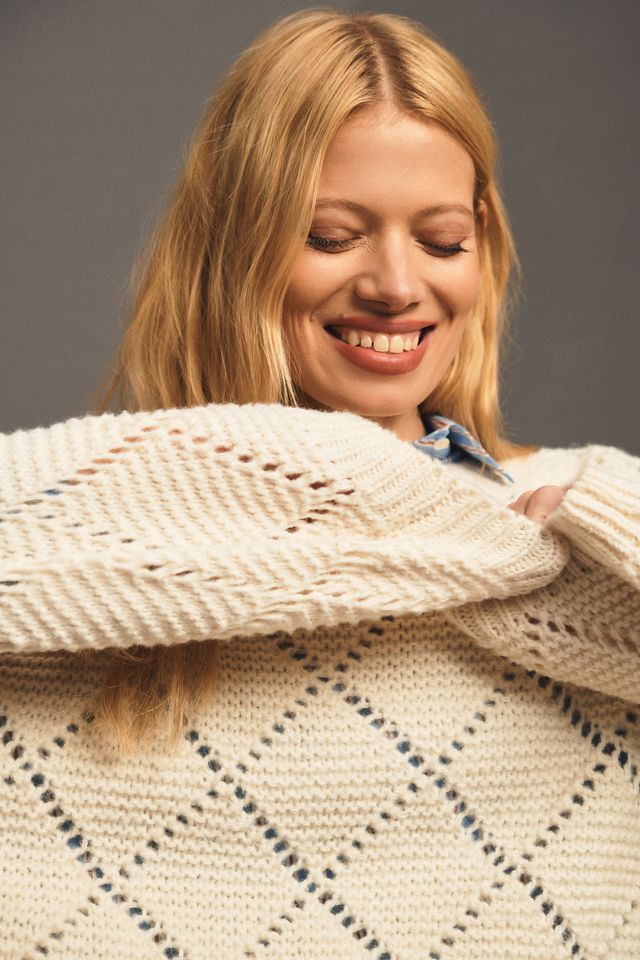 Little Lies Diamond Knit Sweater | Anthropologie