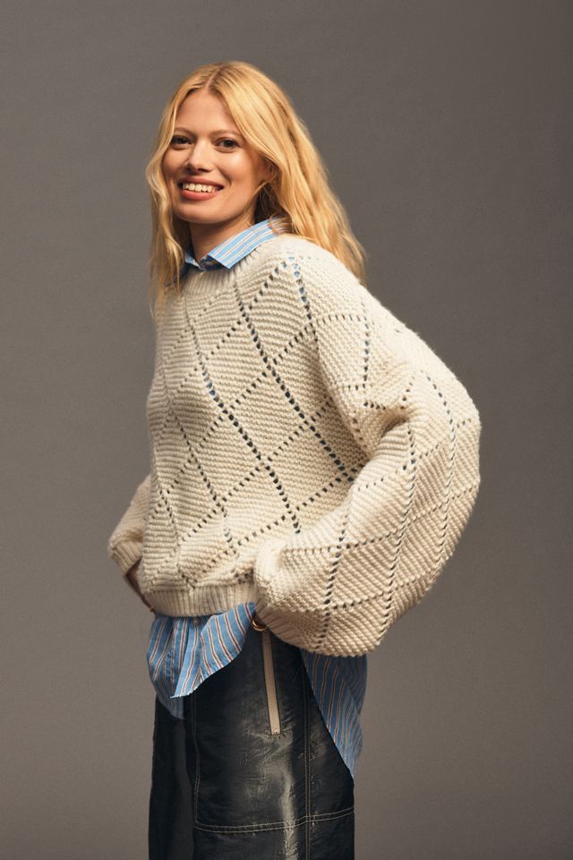 Little Lies Diamond Knit Sweater | Anthropologie