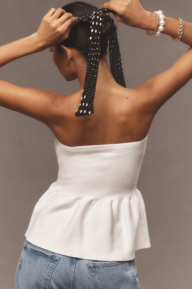 By Anthropologie Knit Peplum Tube Top #1