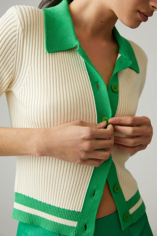 By Anthropologie Colorblock Polo Sweater Top #3