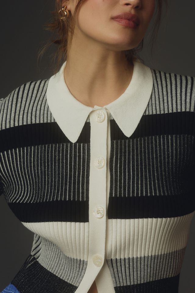 By Anthropologie Short-Sleeve Collared Sweater #2