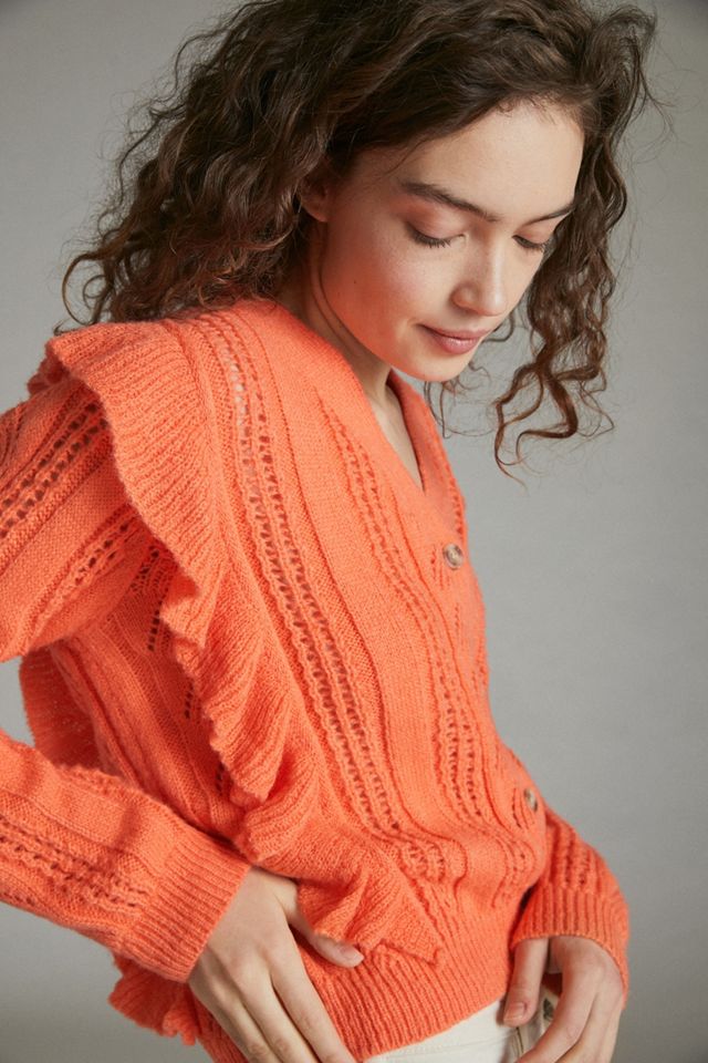 Petunia Ruffled Pointelle Cardigan #1