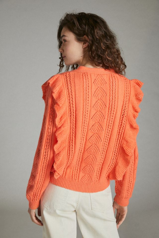 Petunia Ruffled Pointelle Cardigan #2
