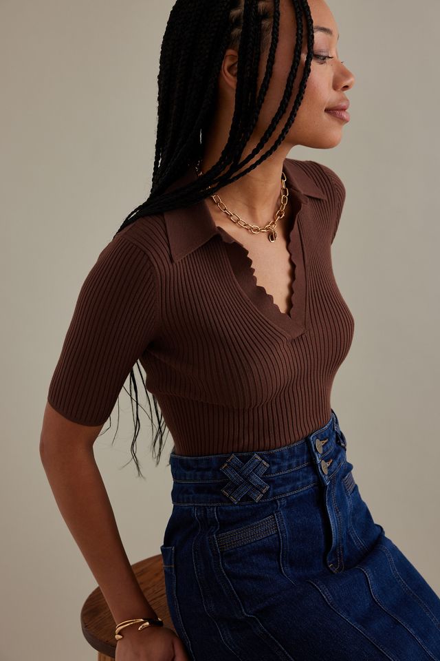baby scalloped collar polo