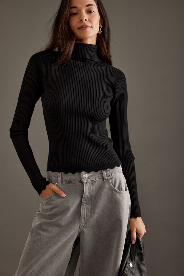 By Anthropologie Long-Sleeve Turtleneck Top #4