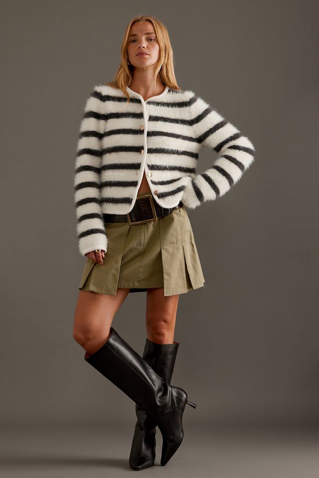 By Anthropologie Fluffy Stripe Cardigan #1