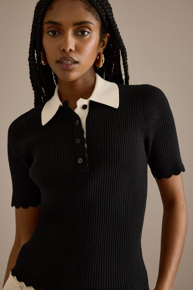 By Anthropologie Haut polo festonné Lilah #5