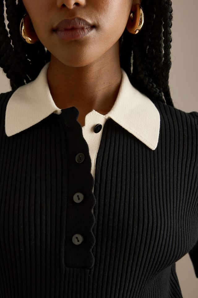 By Anthropologie Haut polo festonné Lilah #6
