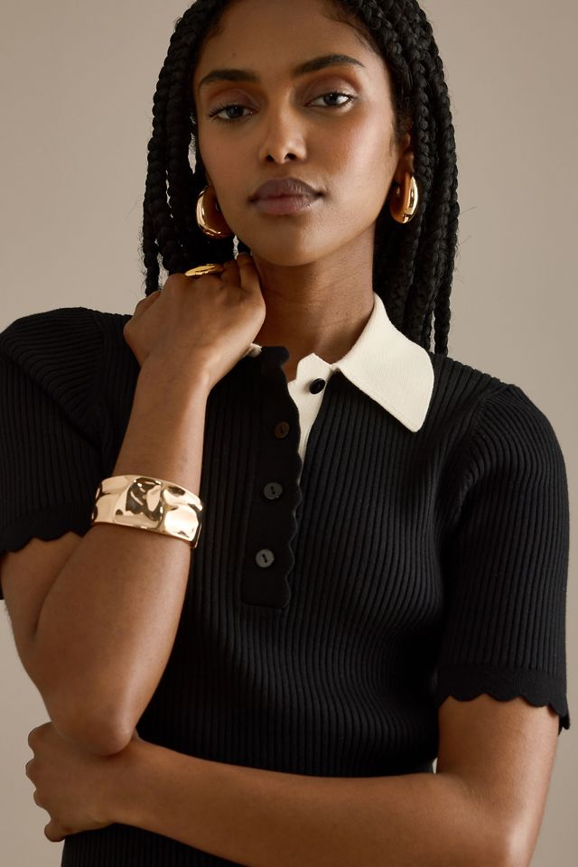 By Anthropologie Haut polo festonné Lilah #4
