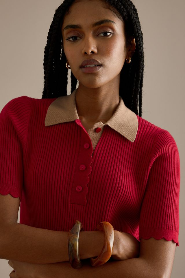 By Anthropologie Haut polo festonné Lilah #5