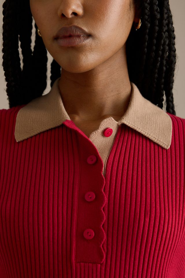 By Anthropologie Haut polo festonné Lilah #7