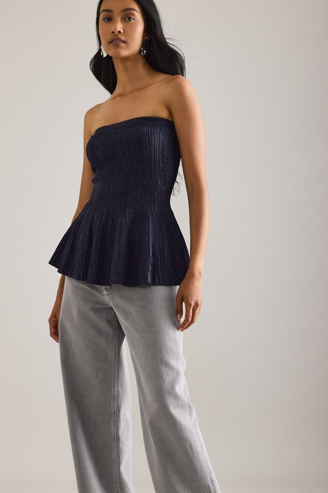 By Anthropologie Top Bandeau Reloj de Arena Brillante #4