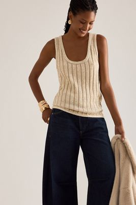 By Anthropologie Sequin Scoop Tank Top