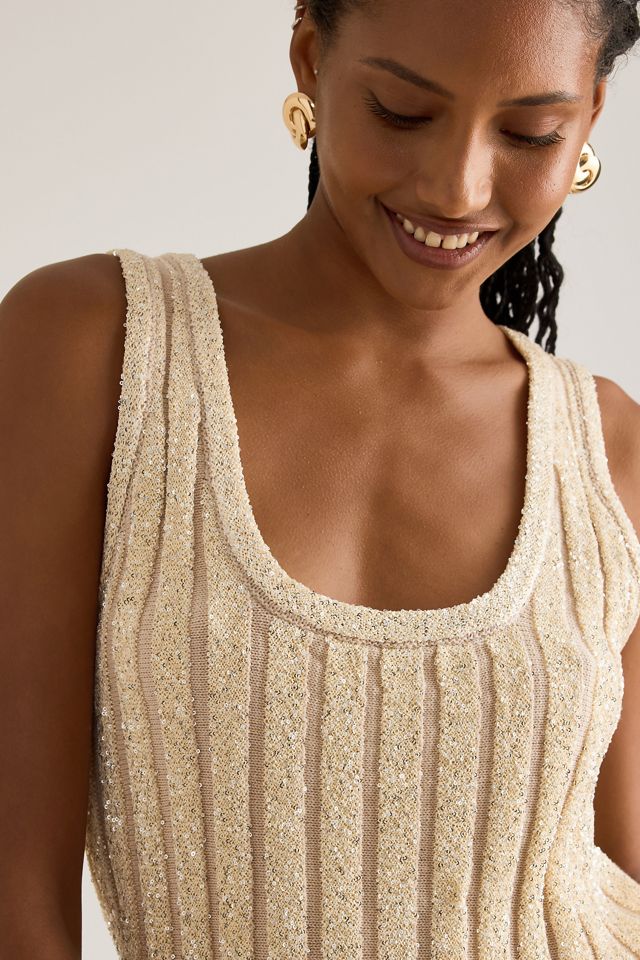 By Anthropologie Débardeur à paillettes avec encolure ronde #5