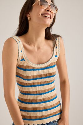 By Anthropologie Pointelle Jakobsmuschel-Muskelshirt