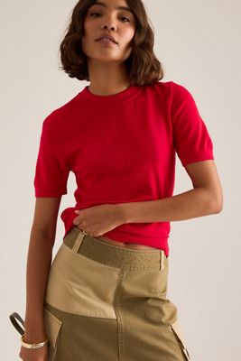 By Anthropologie Top de Punto Georgie de Manga Corta