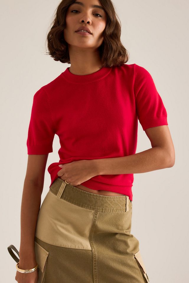 By Anthropologie Georgie Short-Sleeve Knit Top #4