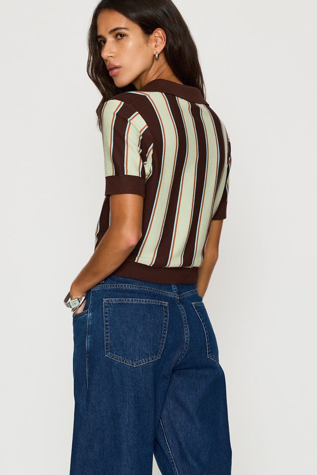By Anthropologie Top Polo Encogido a Rayas #4