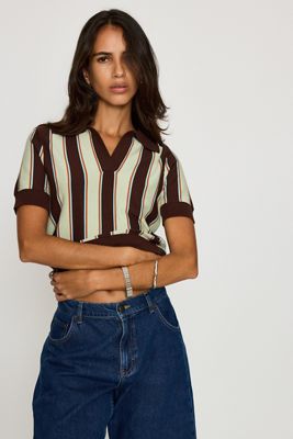 Top Polo Ristretto a Righe By Anthropologie