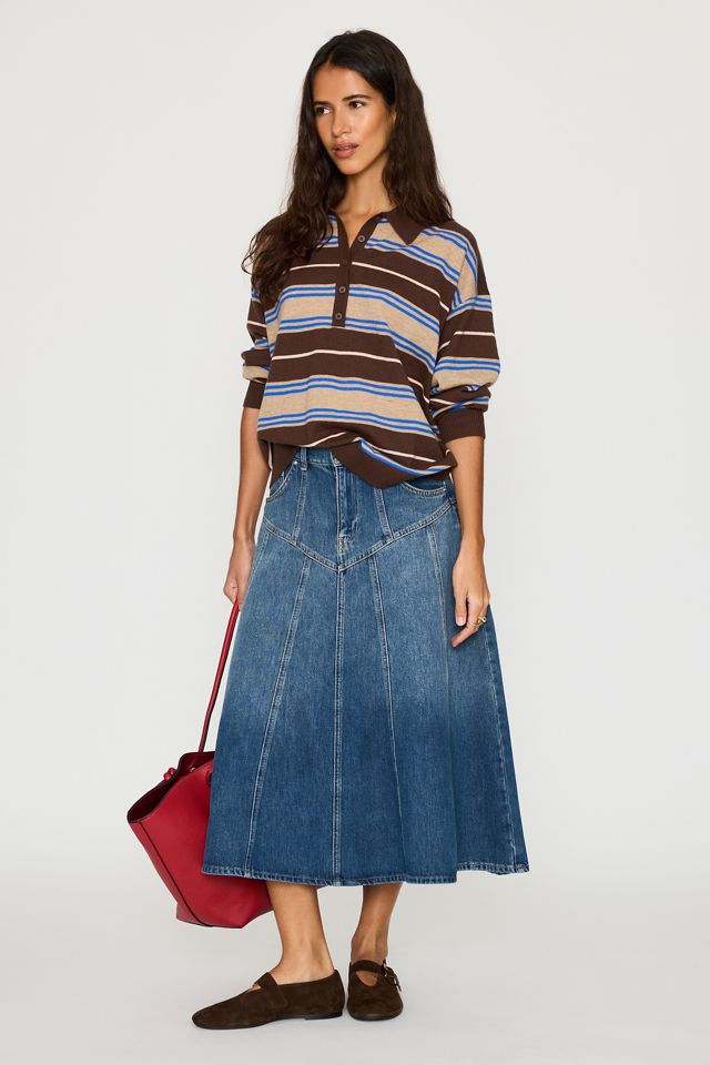 By Anthropologie Stripe Wool Polo Shirt #1