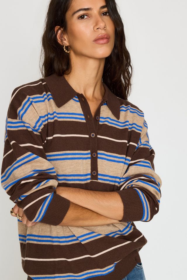 By Anthropologie Stripe Wool Polo Shirt #2