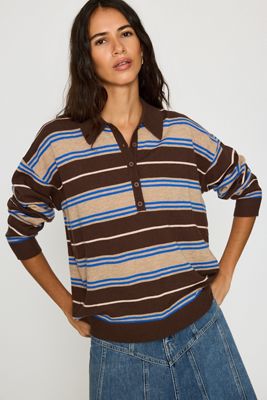 Polo en laine à rayures By Anthropologie
