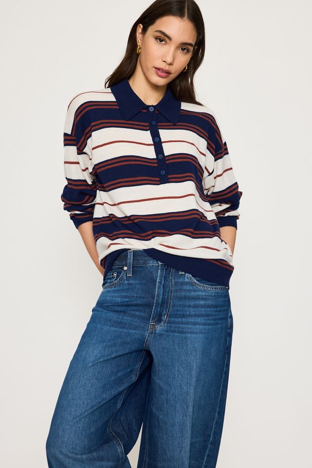 By Anthropologie Gestreiftes Woll-Poloshirt #2