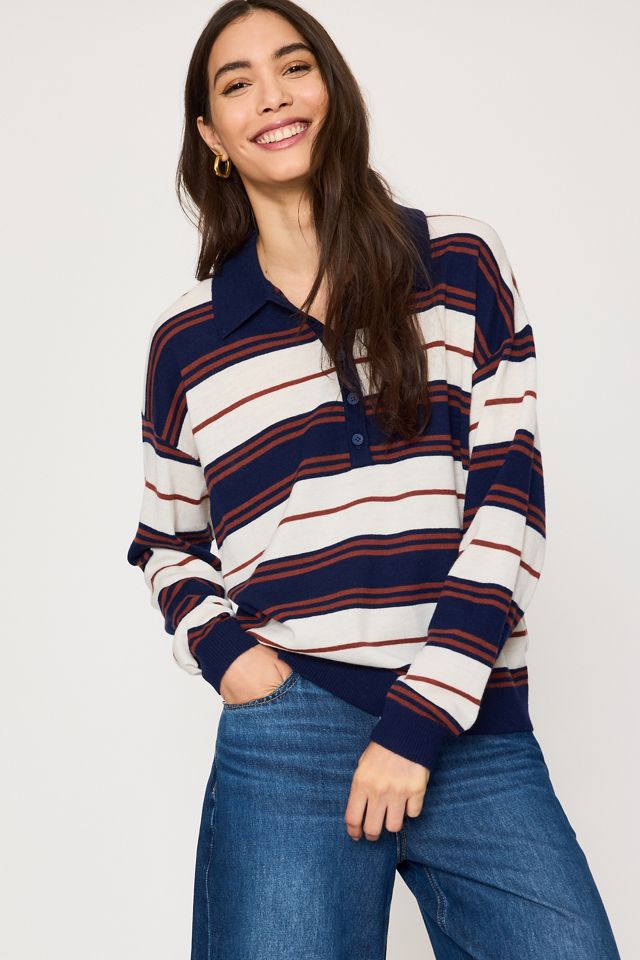 By Anthropologie Gestreiftes Woll-Poloshirt #4