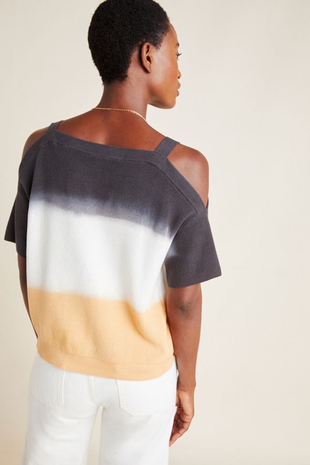 Michael Stars Dip-Dyed Open-Shoulder Pullover #1