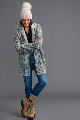 anthropologie houndstooth cardigan