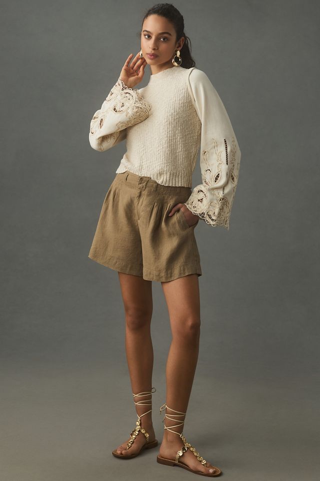 By Anthropologie Textured Eyelet Twofer Sweater Vest Top #2