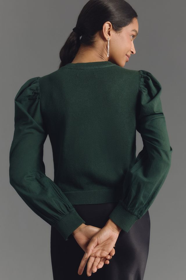 By Anthropologie Mixed Media Cardigan Sweater #2