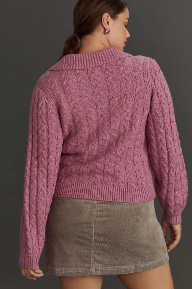 Maeve Hourglass Cable Cardigan Sweater #4