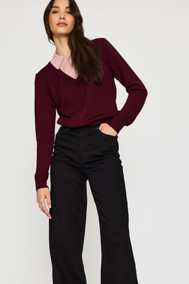 Good American The Two In One Layered Wool Jumper